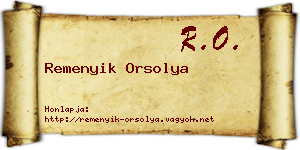 Remenyik Orsolya névjegykártya